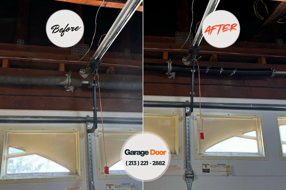 Before and after: garage door opener repair Sioux Center, IA